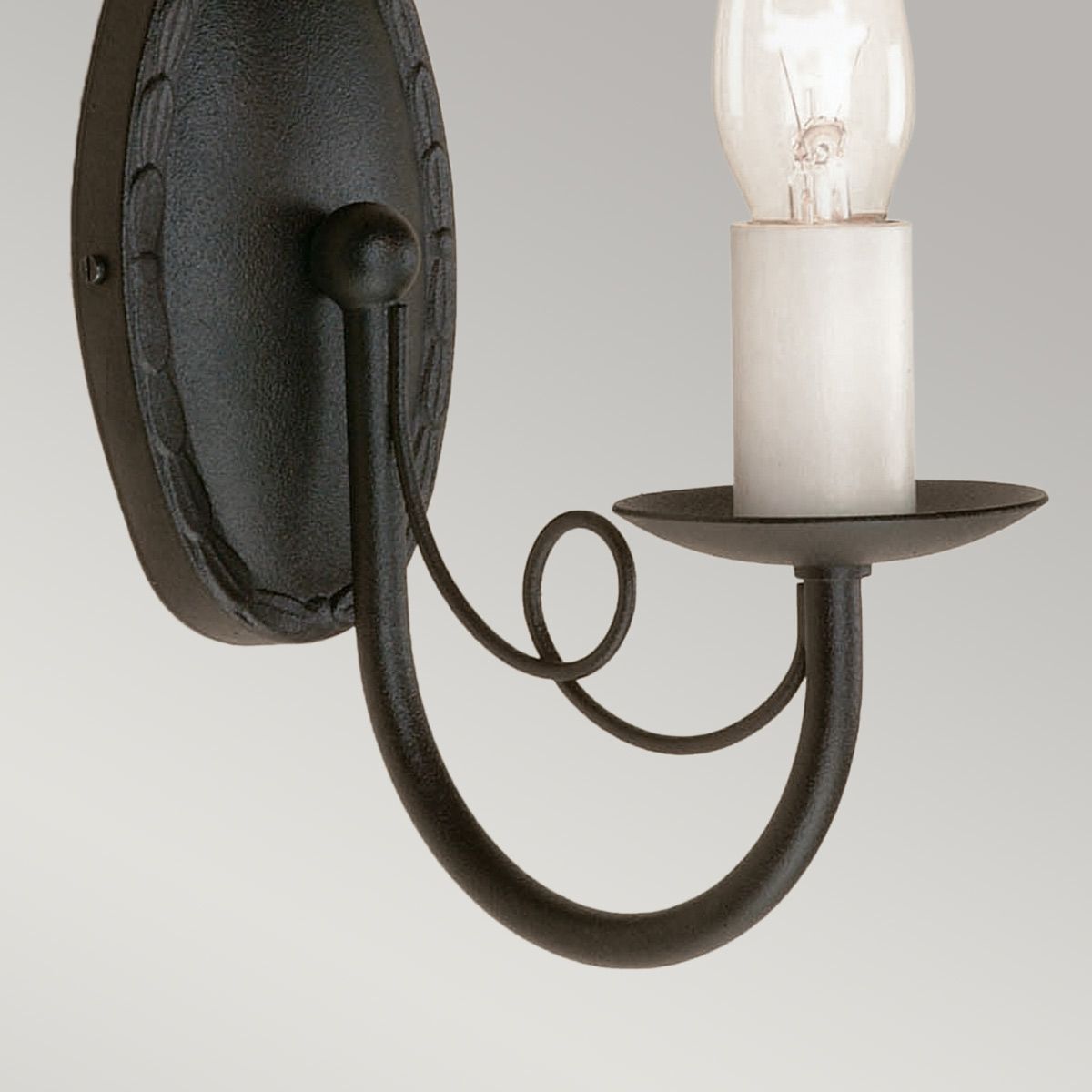 Minster 1-flammige Wandleuchte - Schwarz