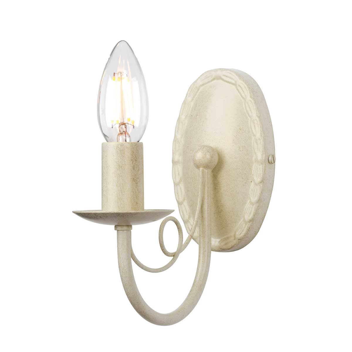 Wandleuchte Minster 1-flammig - Elfenbein/Goldpatina