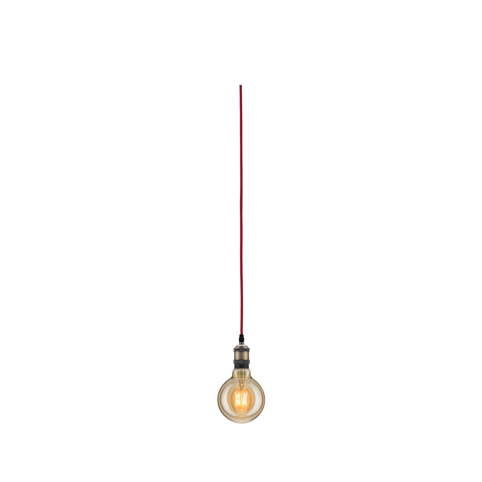 Neordic Eldar inkl. Stecker E27 max. 20W Rot/Nickel gebürstet dimmbar Metall - Paulmann - 79770