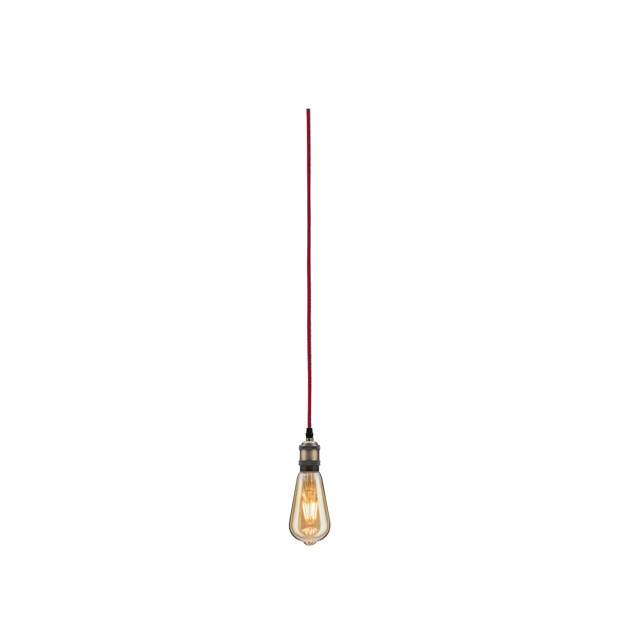Neordic Eldar inkl. Stecker E27 max. 20W Rot/Nickel gebürstet dimmbar Metall - Paulmann - 79770