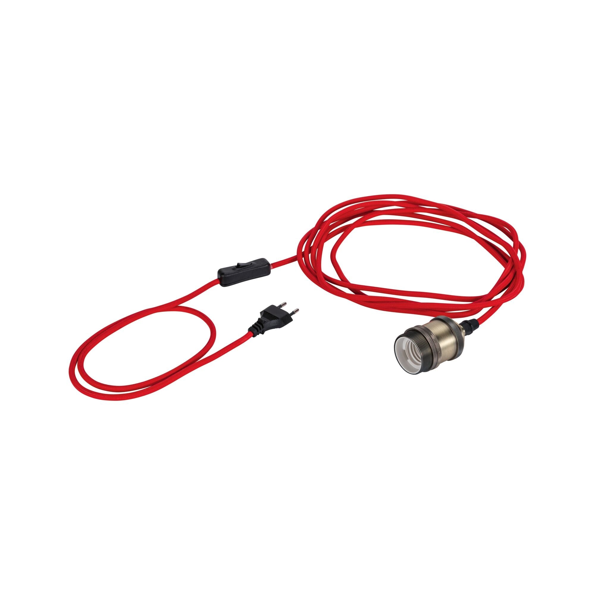 Neordic Eldar inkl. Stecker E27 max. 20W Rot/Nickel gebürstet dimmbar Metall - Paulmann - 79770