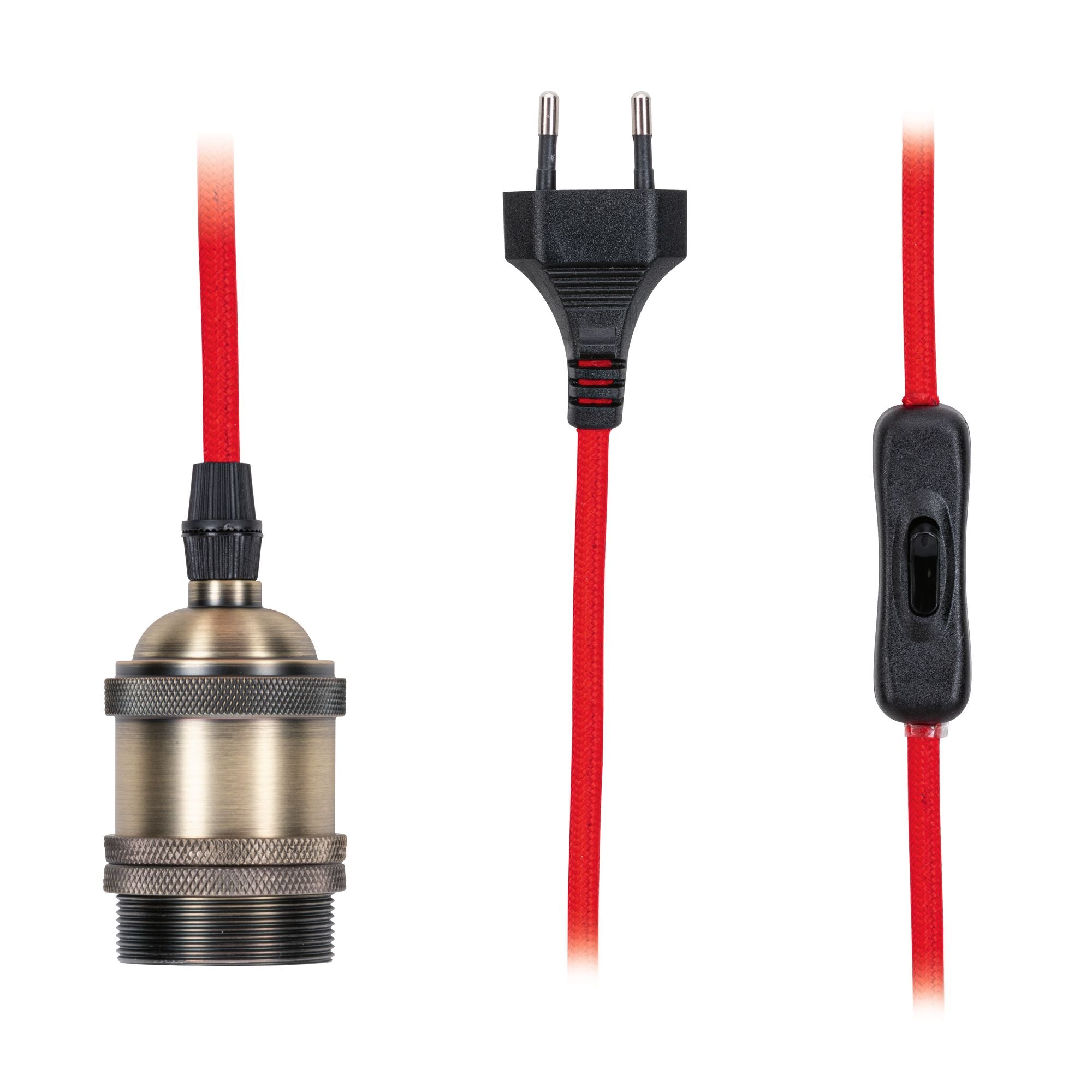 Neordic Eldar inkl. Stecker E27 max. 20W Rot/Nickel gebürstet dimmbar Metall - Paulmann - 79770