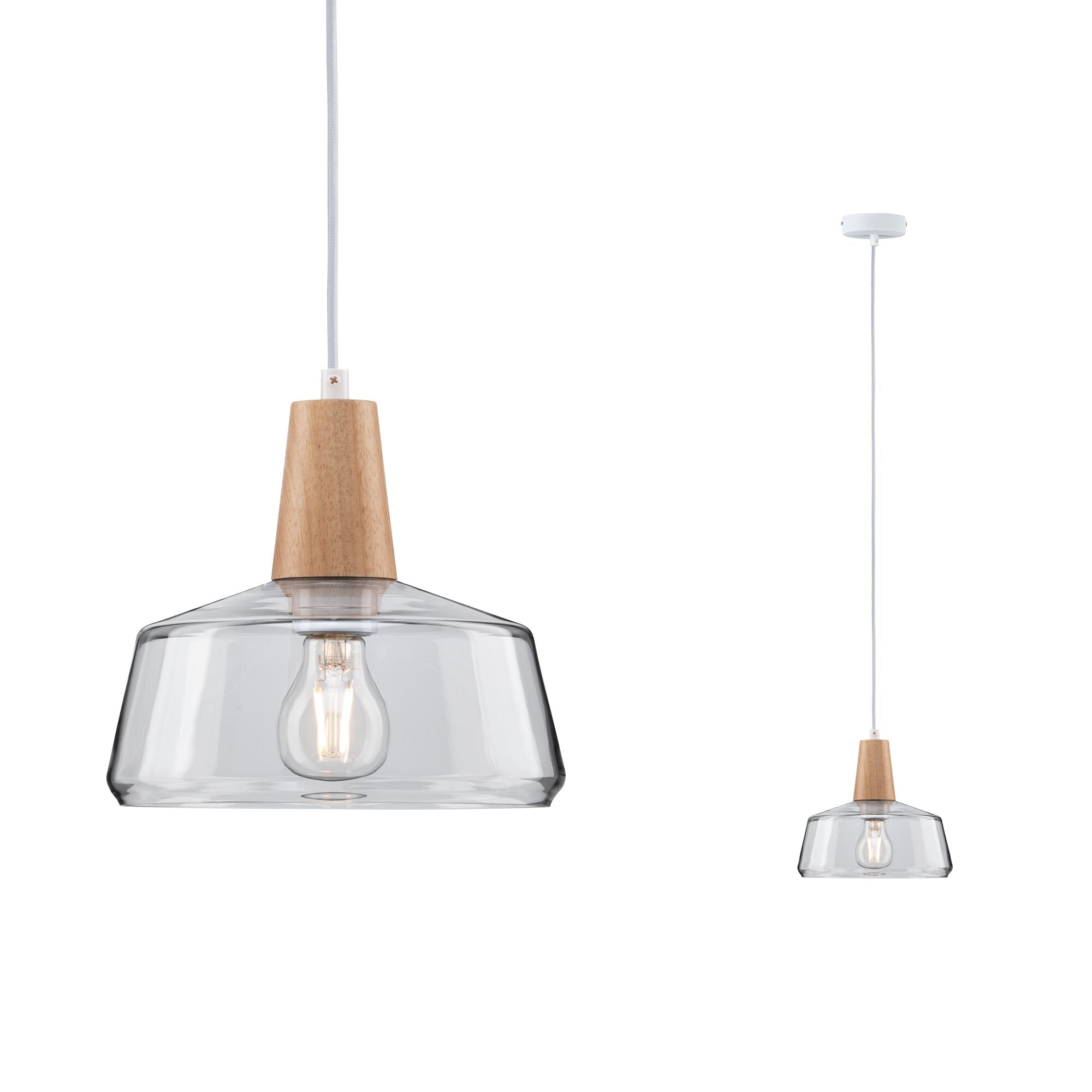 Neordic Yva E27 max. 20W Holz/Klar dimmbar Holz/Glas - Paulmann - 79744