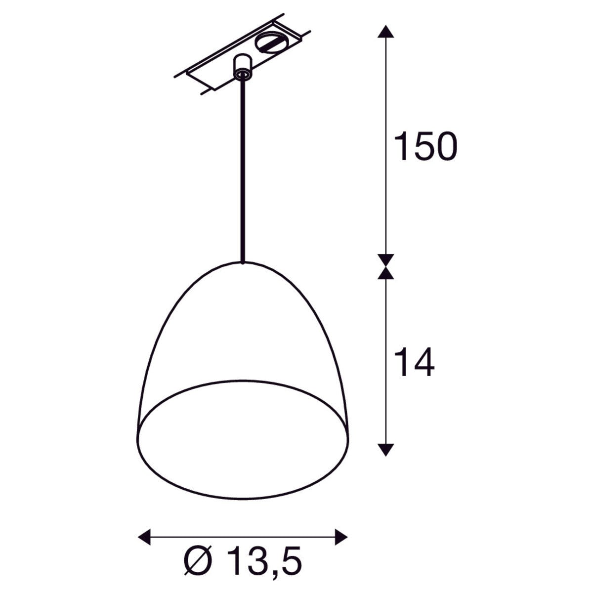 PARA CONE 14 Pendelleuchte für 1 Phasen System, GU10, schwarz/gold - SLV - 1008058