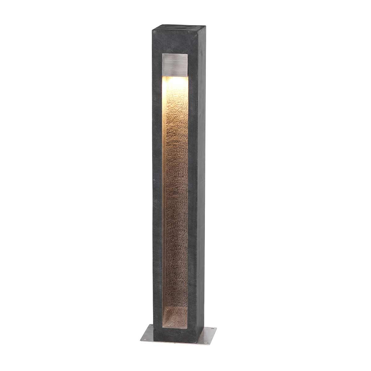 Parkstone Großer LED - Poller - Basaltstein mit Edelstahl - Elsteadlighting - PARKSTONE - BOL - A