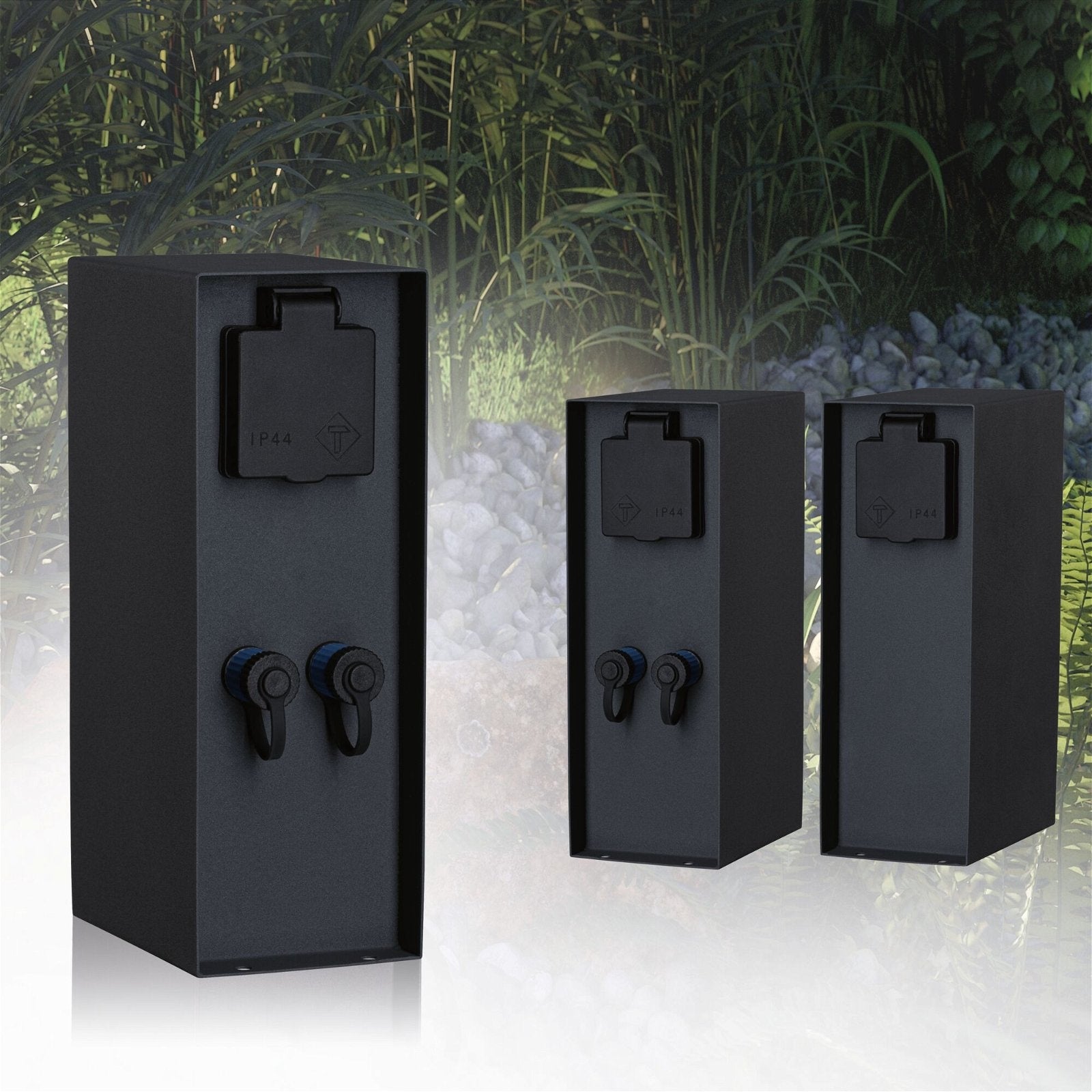 Plug & Shine socket column Rio IP44 anthracite