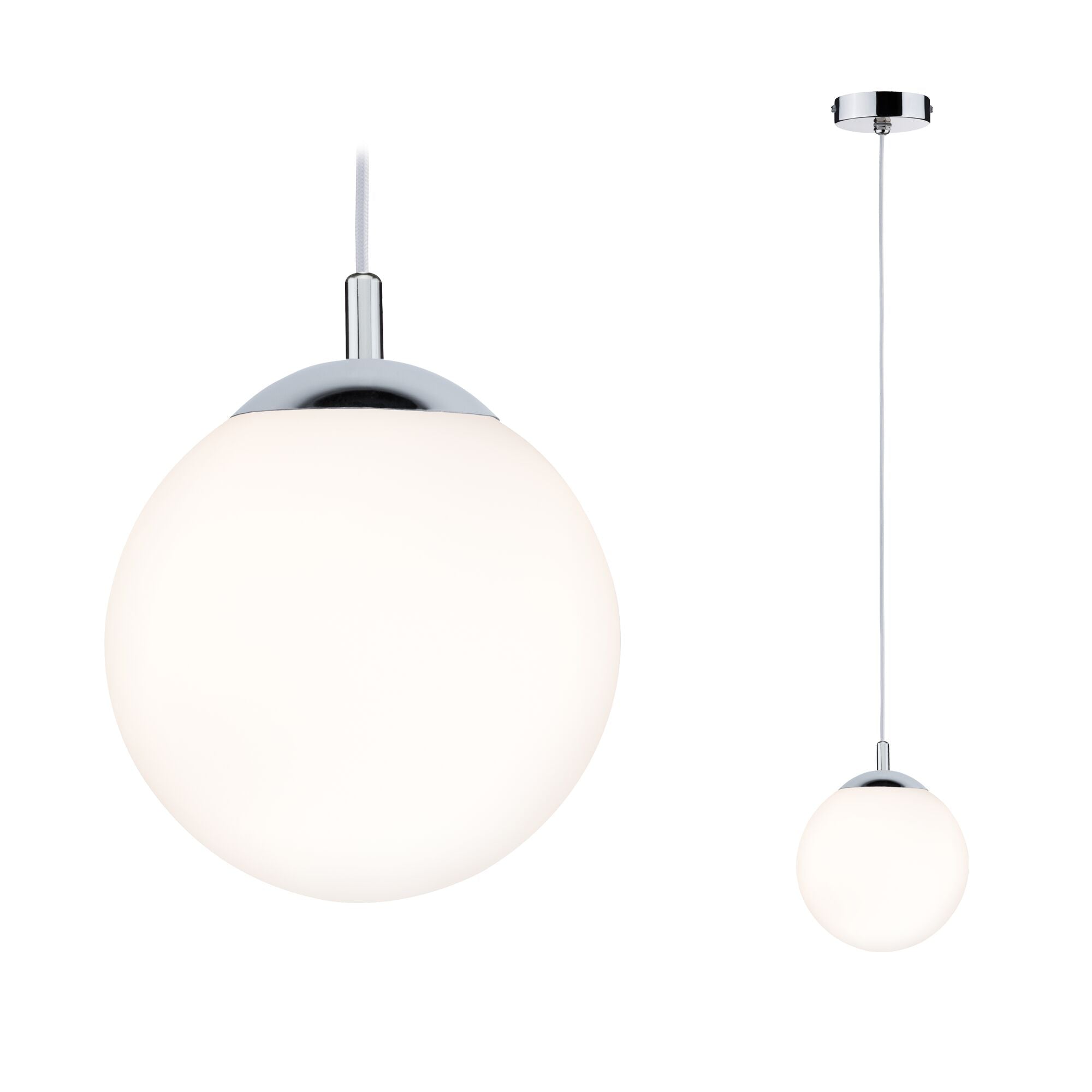 Pendelleuchte Globe IP44 E27 max. 20W Satin/Chrom dimmbar - Paulmann - 70895