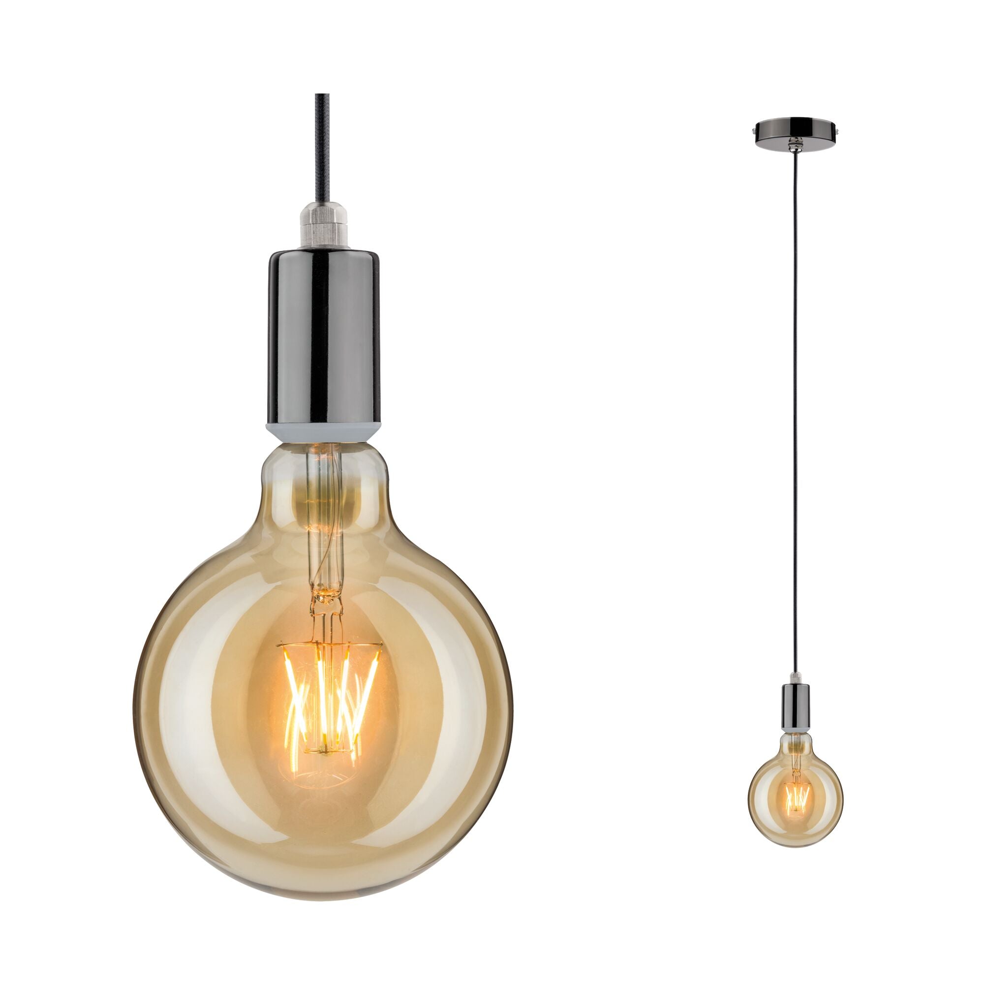 Pendelleuchte Larus IP44 E27 max. 60W Schwarzchrom dimmbar - Paulmann - 79754