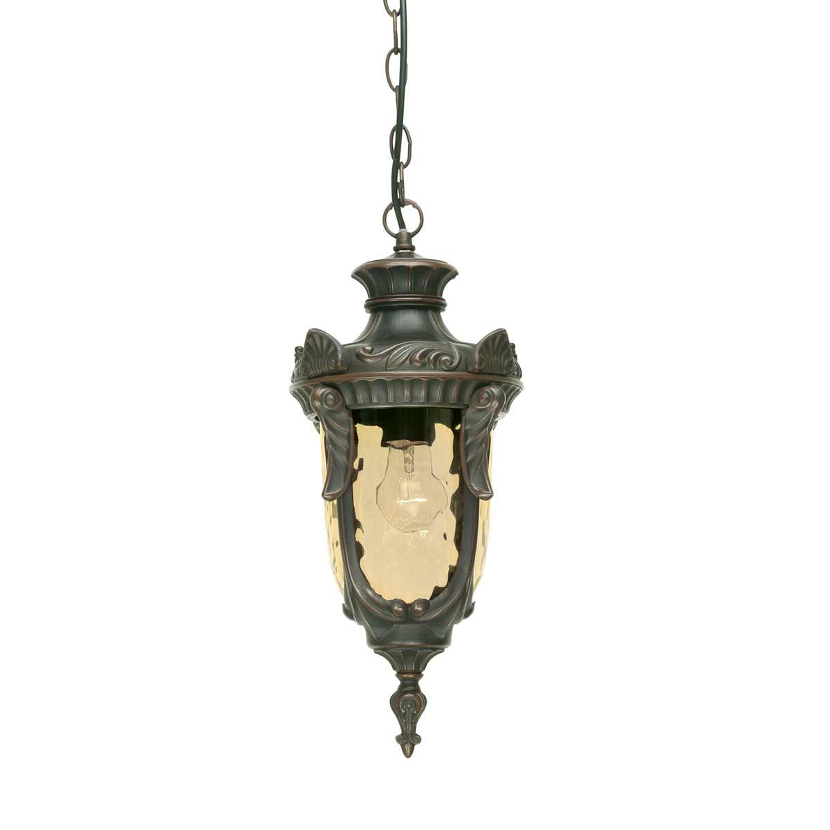 Philadelphia 1 - flammige mittelgroße Kettenlaterne - Altbronze - Elsteadlighting - PH8 - M - OB