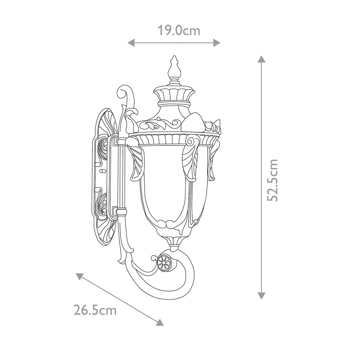 Philadelphia 1 - flammige mittelgroße Wandlaterne - Altbronze - Elsteadlighting - PH1 - M - OB