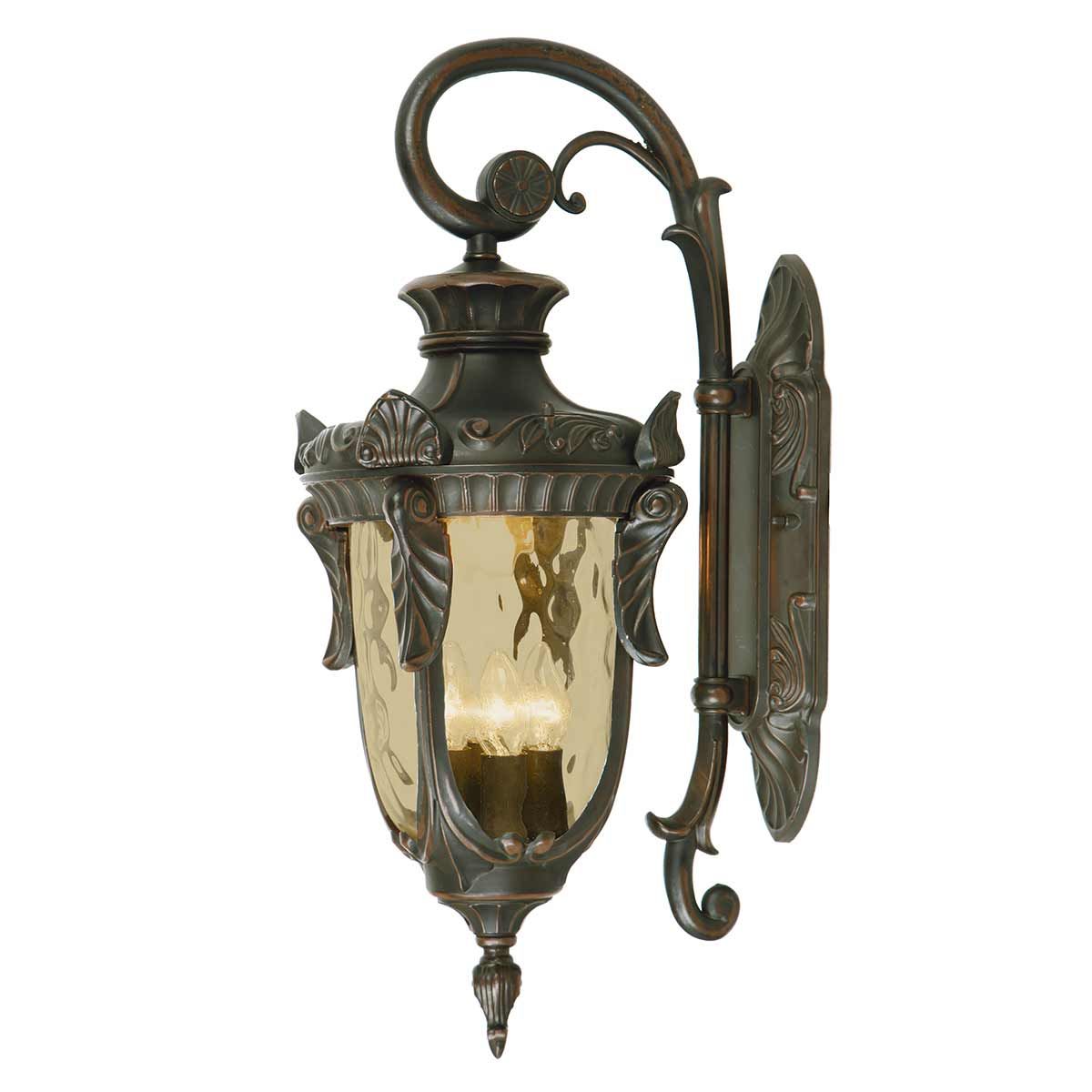 Philadelphia 3 - flammige große Wandlaterne - Altbronze - Elsteadlighting - PH2 - L - OB