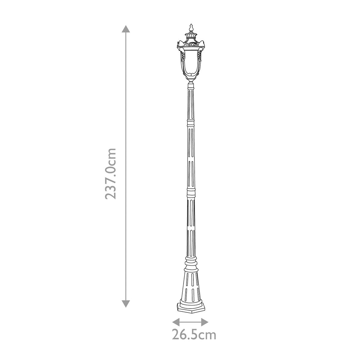 Philadelphia 3 - flammiger großer Laternenpfahl - Altbronze - Elsteadlighting - PH5 - L - OB