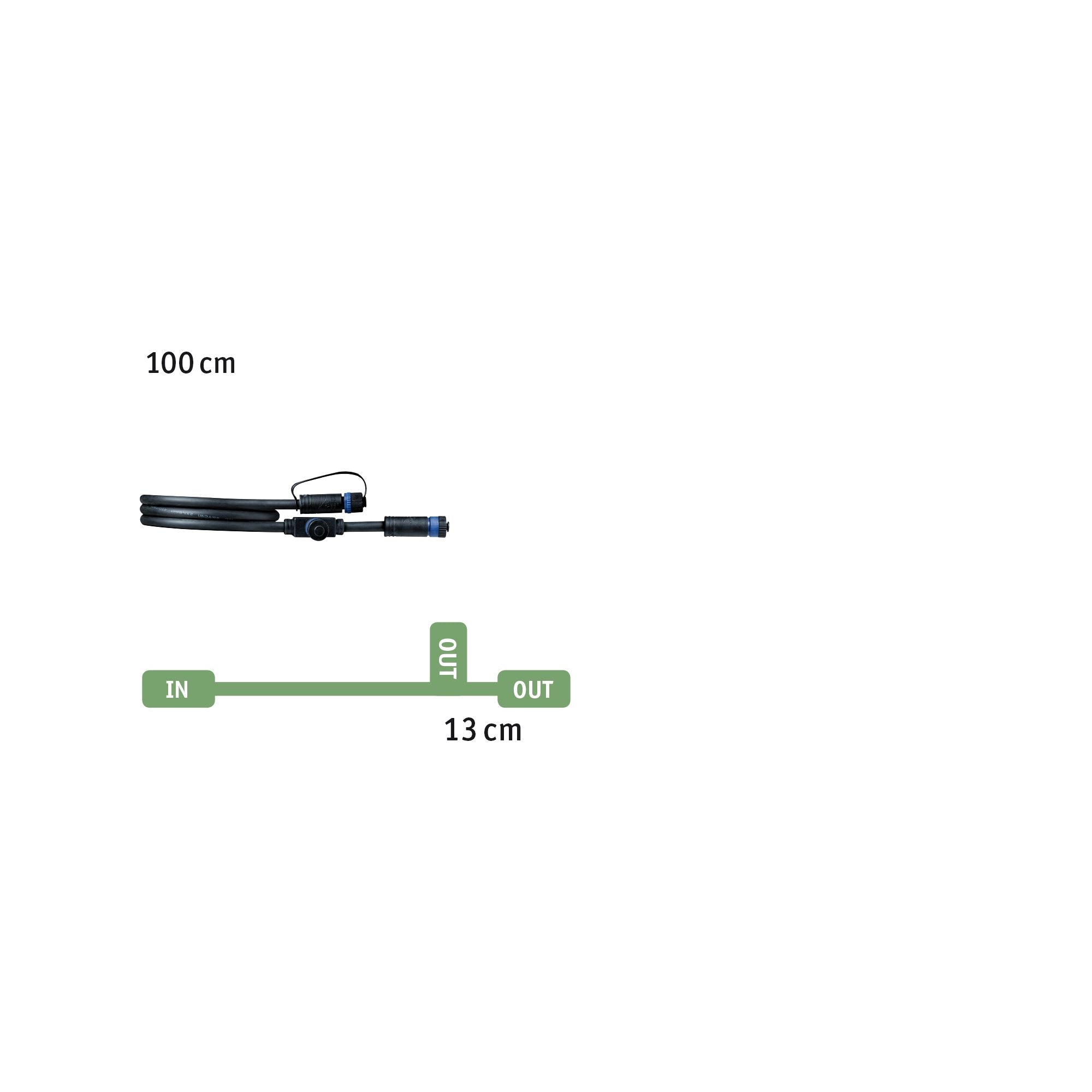 Plug & Shine Kabel 1m IP68 Schwarz - Paulmann - 94273
