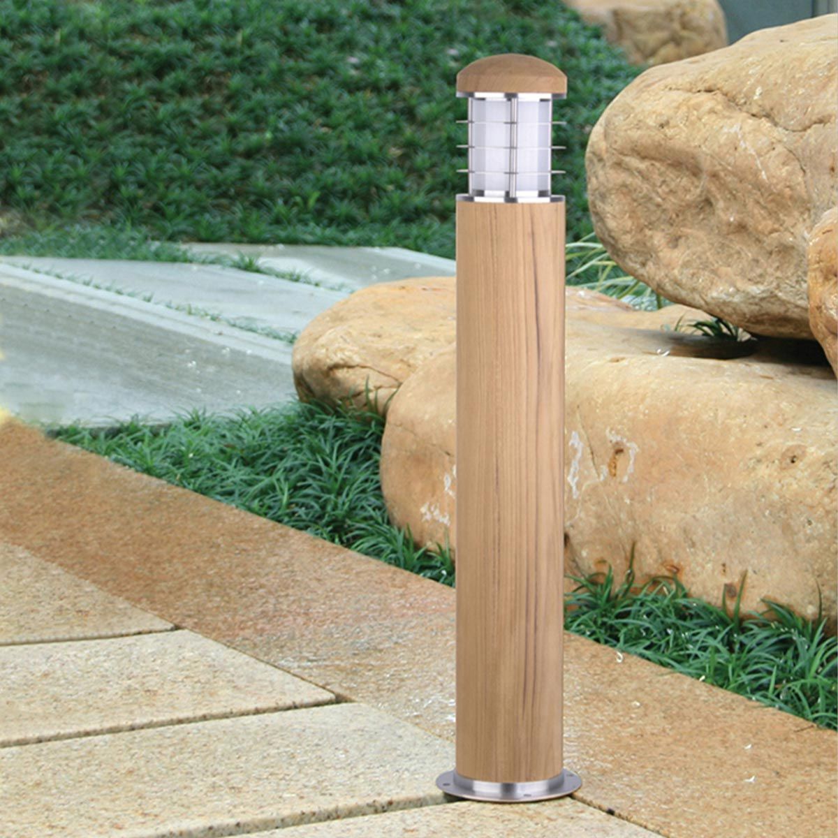 Pollerleuchte Poole 1 Licht - Teak und Edelstahl - Elsteadlighting - GZ - POOLE - B