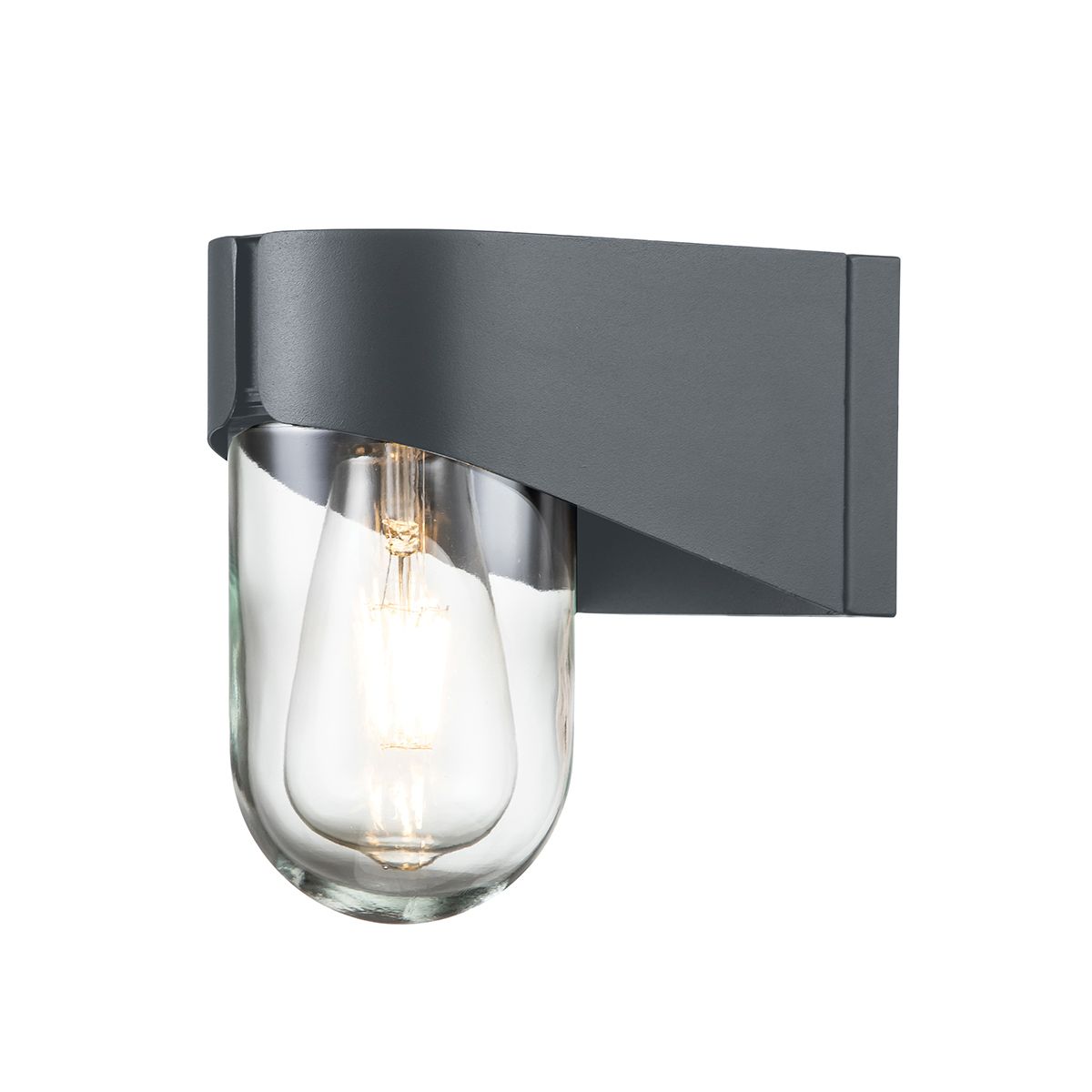 Porto 1 - flammige Wandlaterne - Grau - Elsteadlighting - PORTO