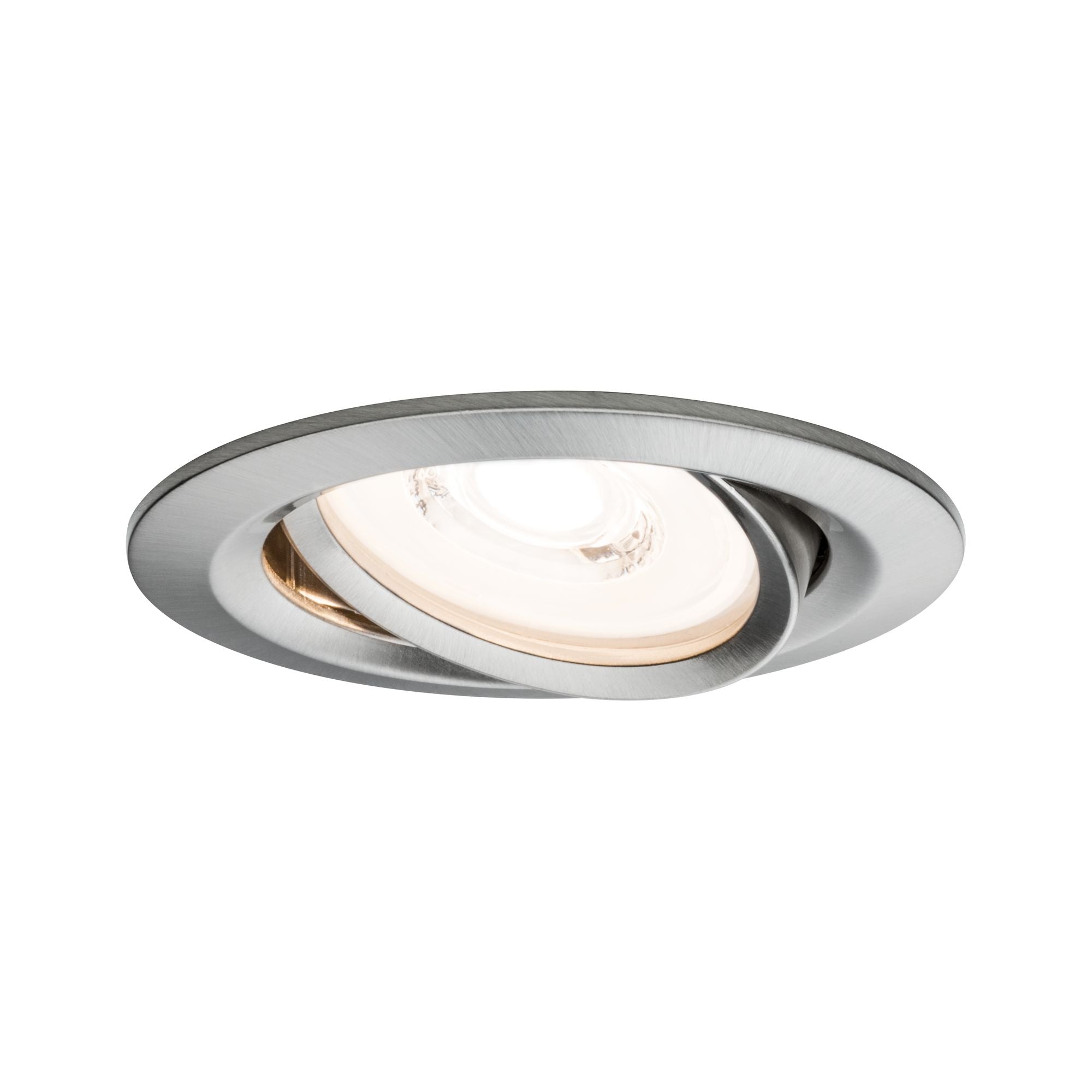 Premium LED Einbauleuchte Coin Basisset schwenkbar rund 84mm 50° Coin 3x6,3W 3x430lm 230V dimmbar 2700K Eisen gebürstet - Paulmann - 93944