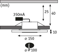 Premium Whirl Basisset rund 150mm 3x6,9W 3x450lm 230V 3000K Alu gedreht/Satin - Paulmann - 92543