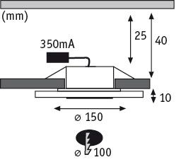 Premium Whirl Einzelleuchte rund 150mm 6,9W 450lm 230V 3000K Alu gedreht/Satin - Paulmann - 92535