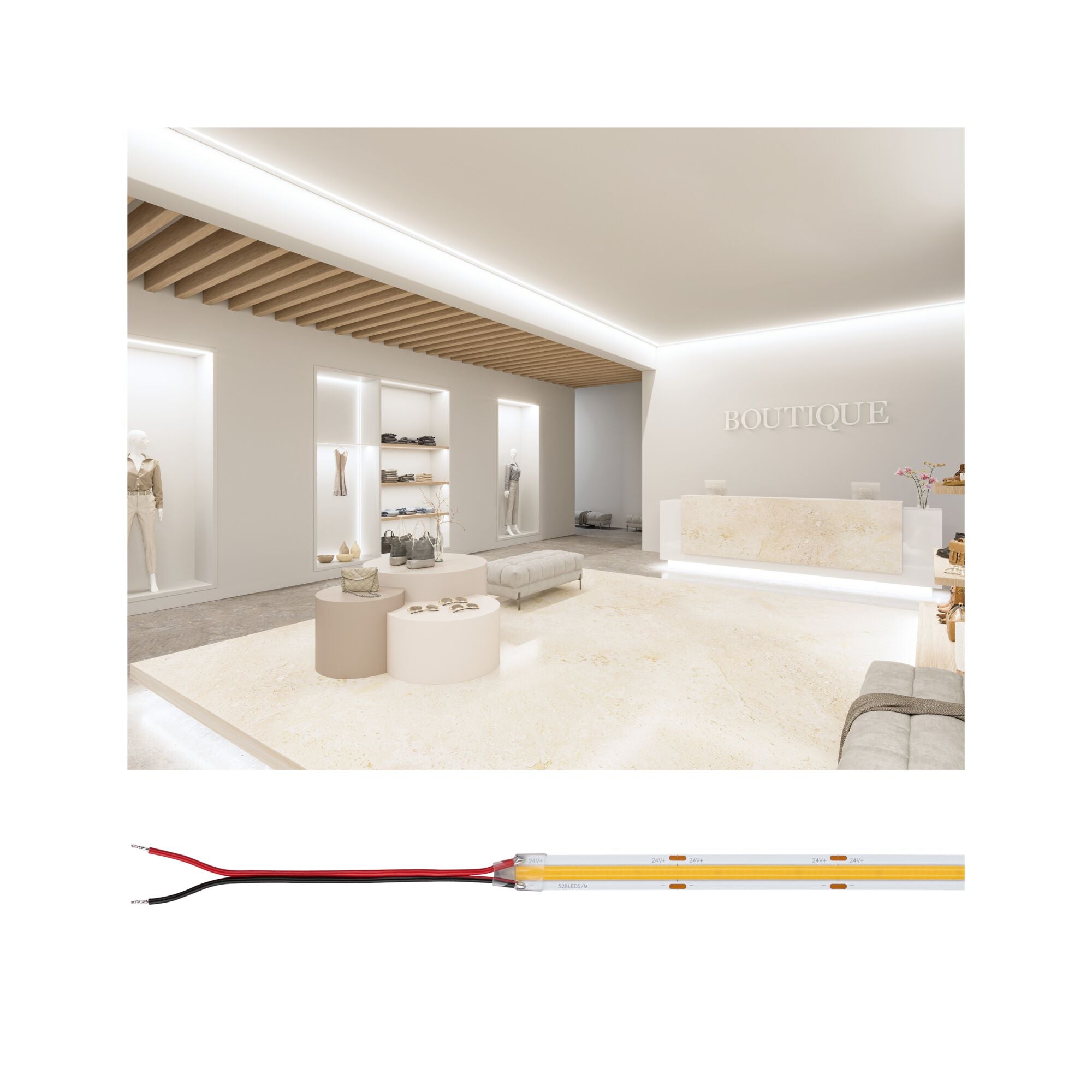 Pro Strip Silver P150 COB 830 5m 68W 1270lm/m 528 LEDs/m 3000K - Paulmann - 76030