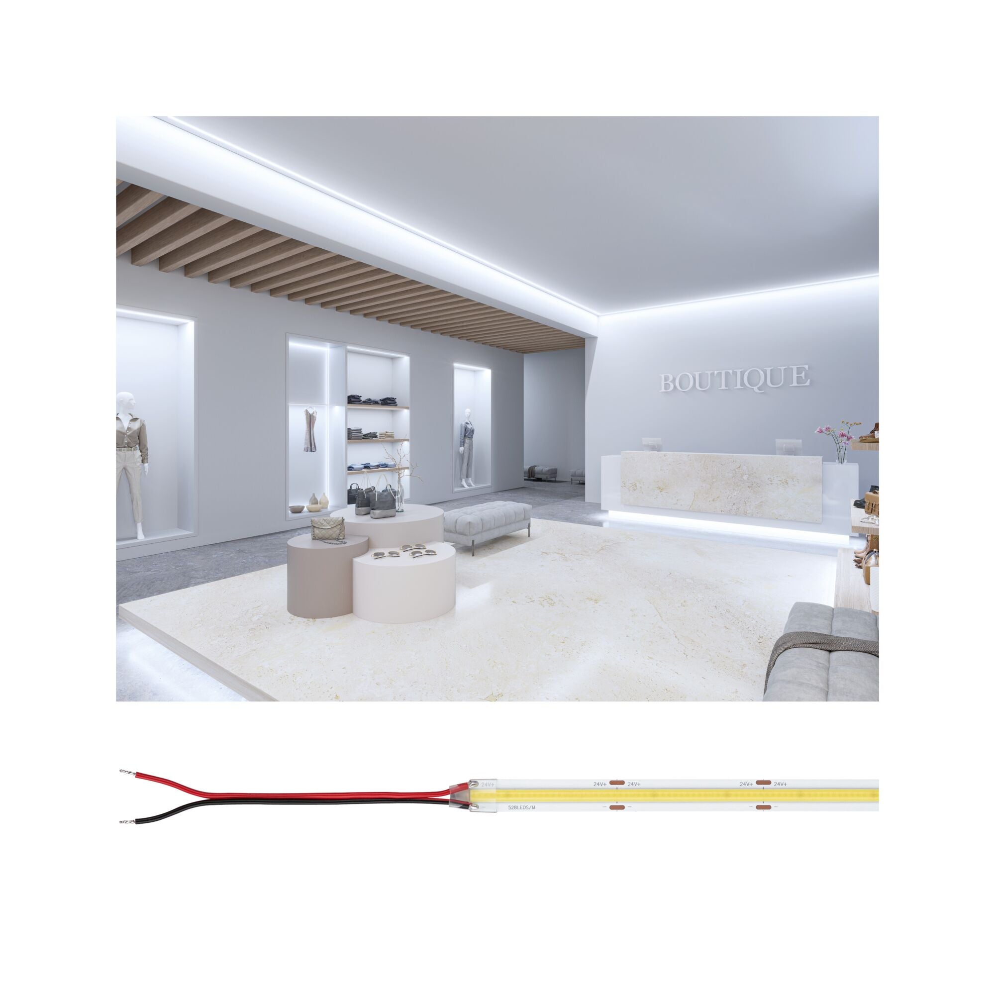 Pro Strip Silver P150 COB 865 5m 65W 1400lm/m 528 LEDs/m 6500K - Paulmann - 76032