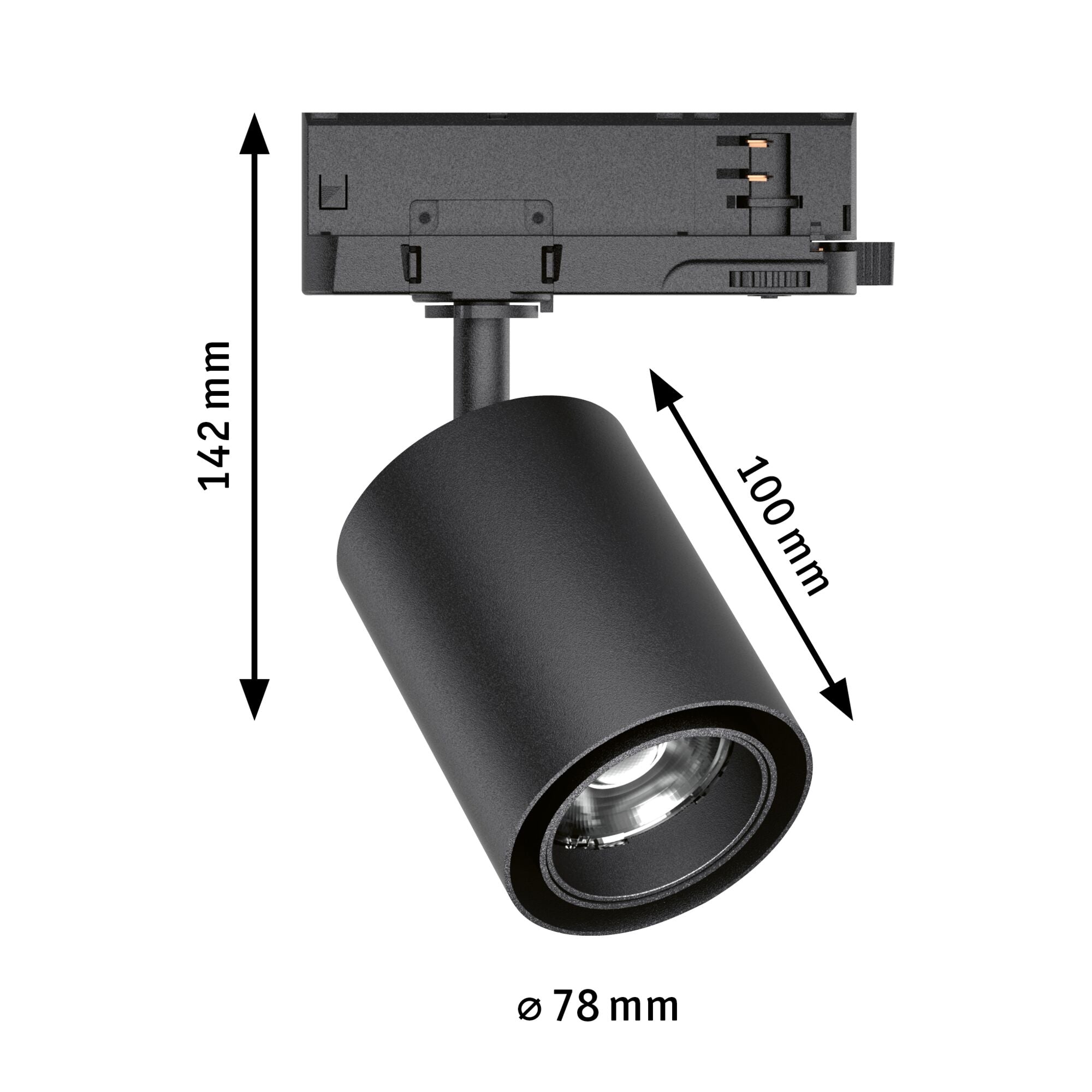 ProRail3 Kratos 50° 2000lm 18,5W 3000K 230V Schwarz - Paulmann - 96551
