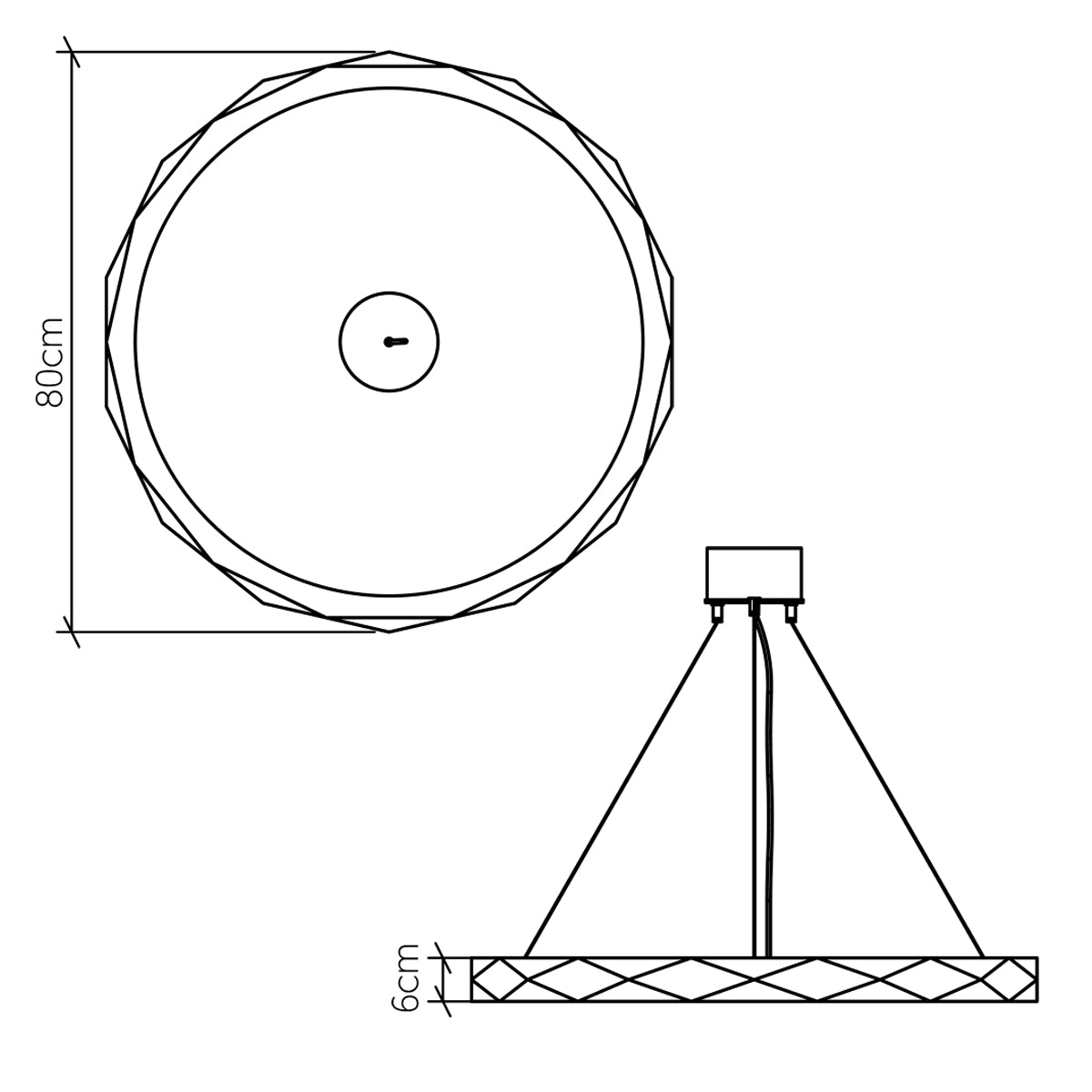 Angular LED Pendelleuchte aus Teakholz