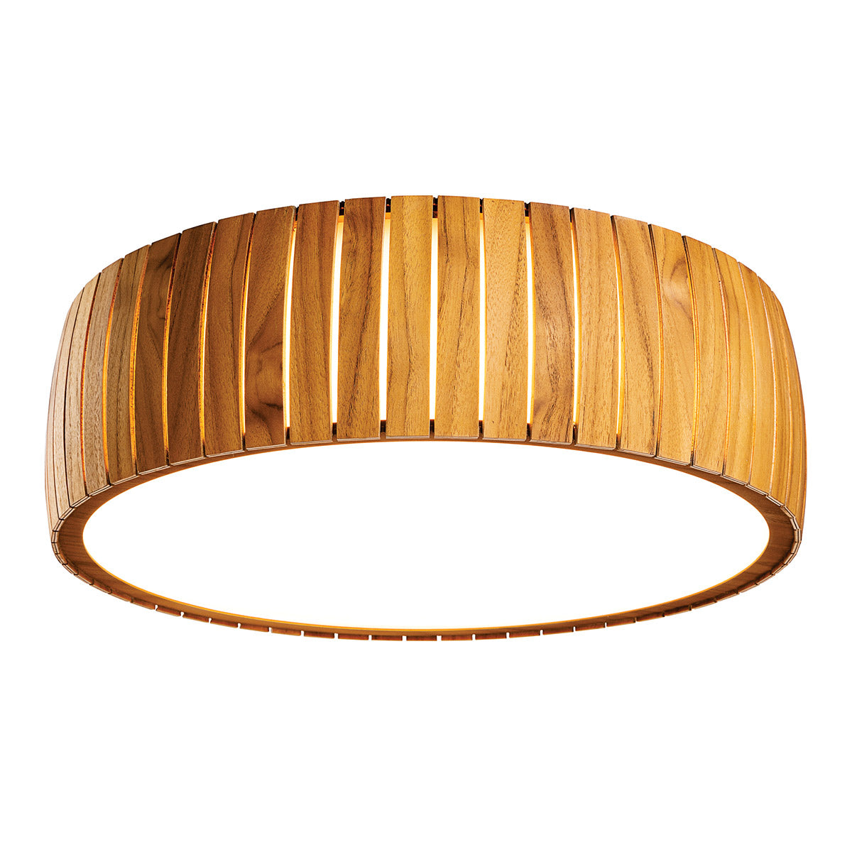 Barrel LED Deckenlampe aus Teakholz