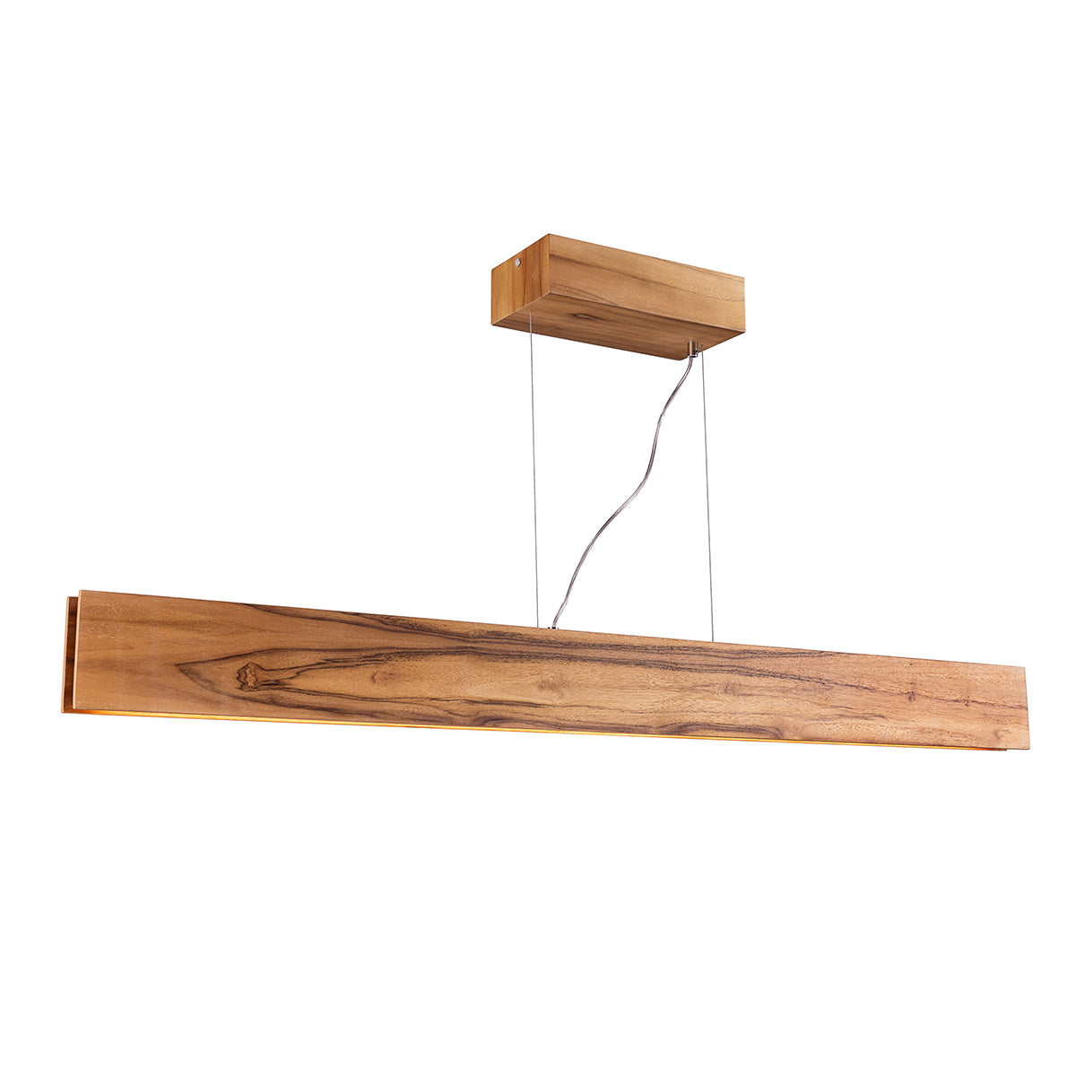 Clean LED-Pendelleuchte aus Teakholz