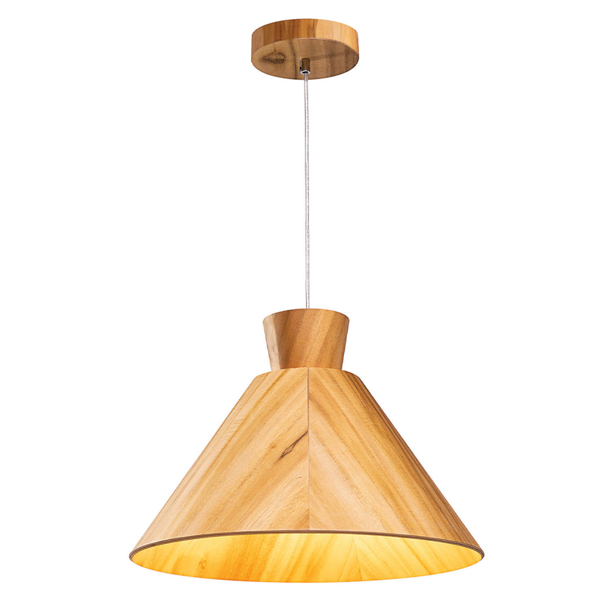 Conical Pendelleuchte aus Teakholz