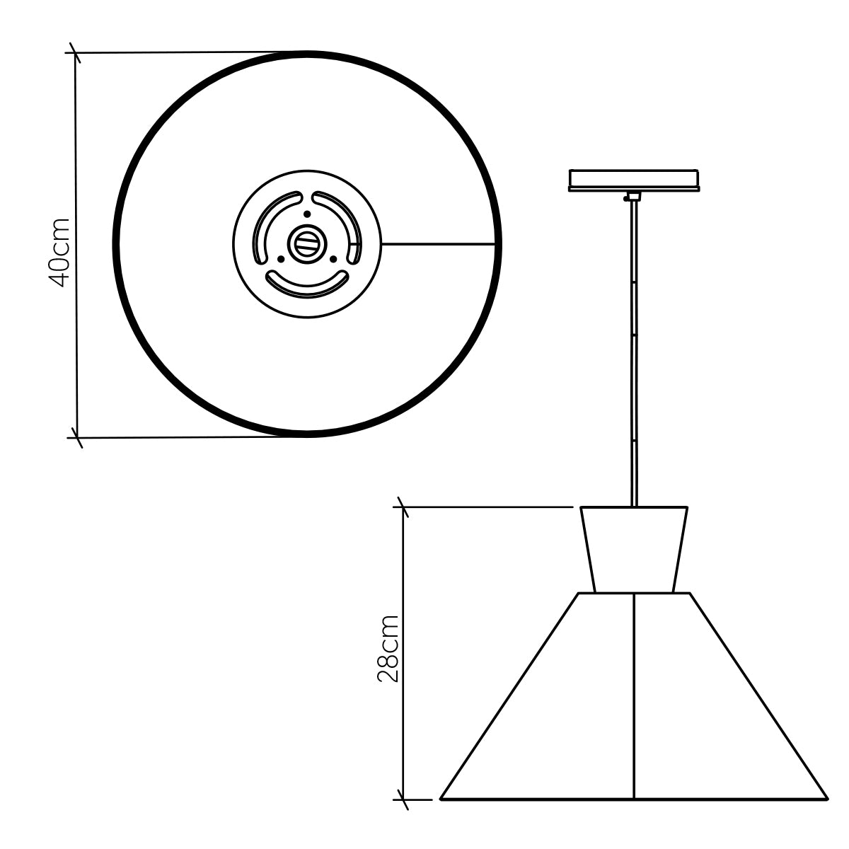 Conical Pendelleuchte aus Teakholz