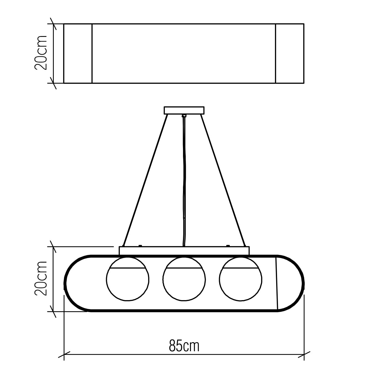 Sfera 3lt Linear Pendelleuchte