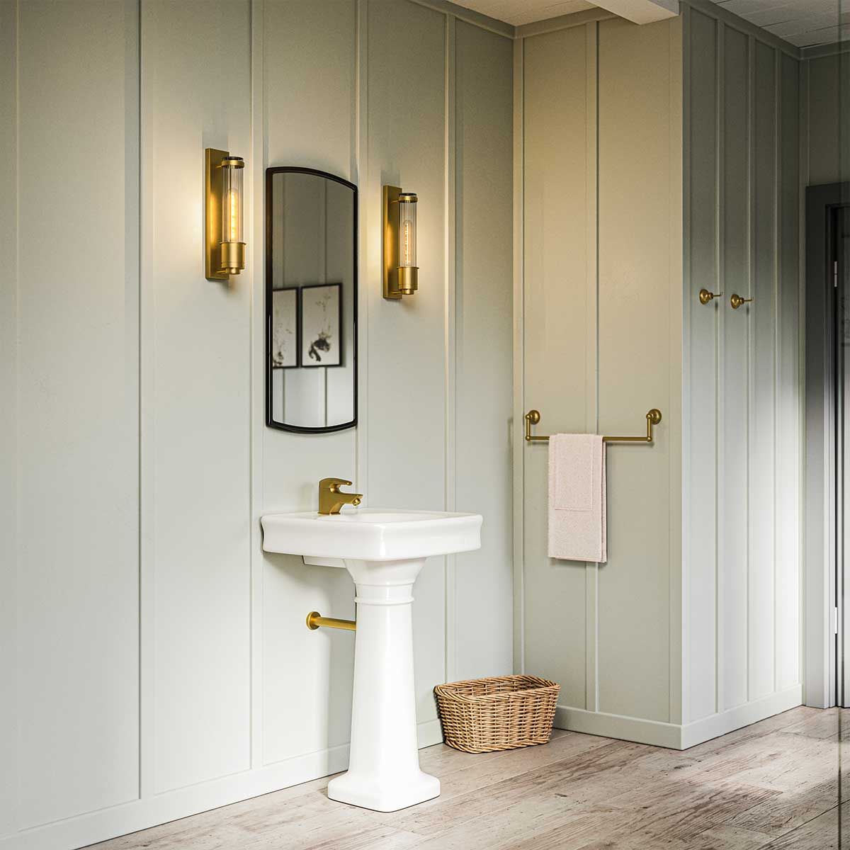 Wellington Wandleuchte 1-flammig IP44 – Aged Brass