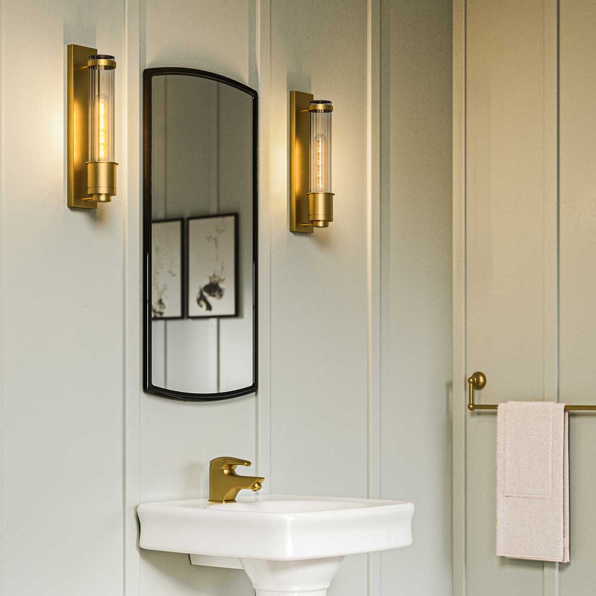 Wellington Wandleuchte 1-flammig IP44 – Aged Brass