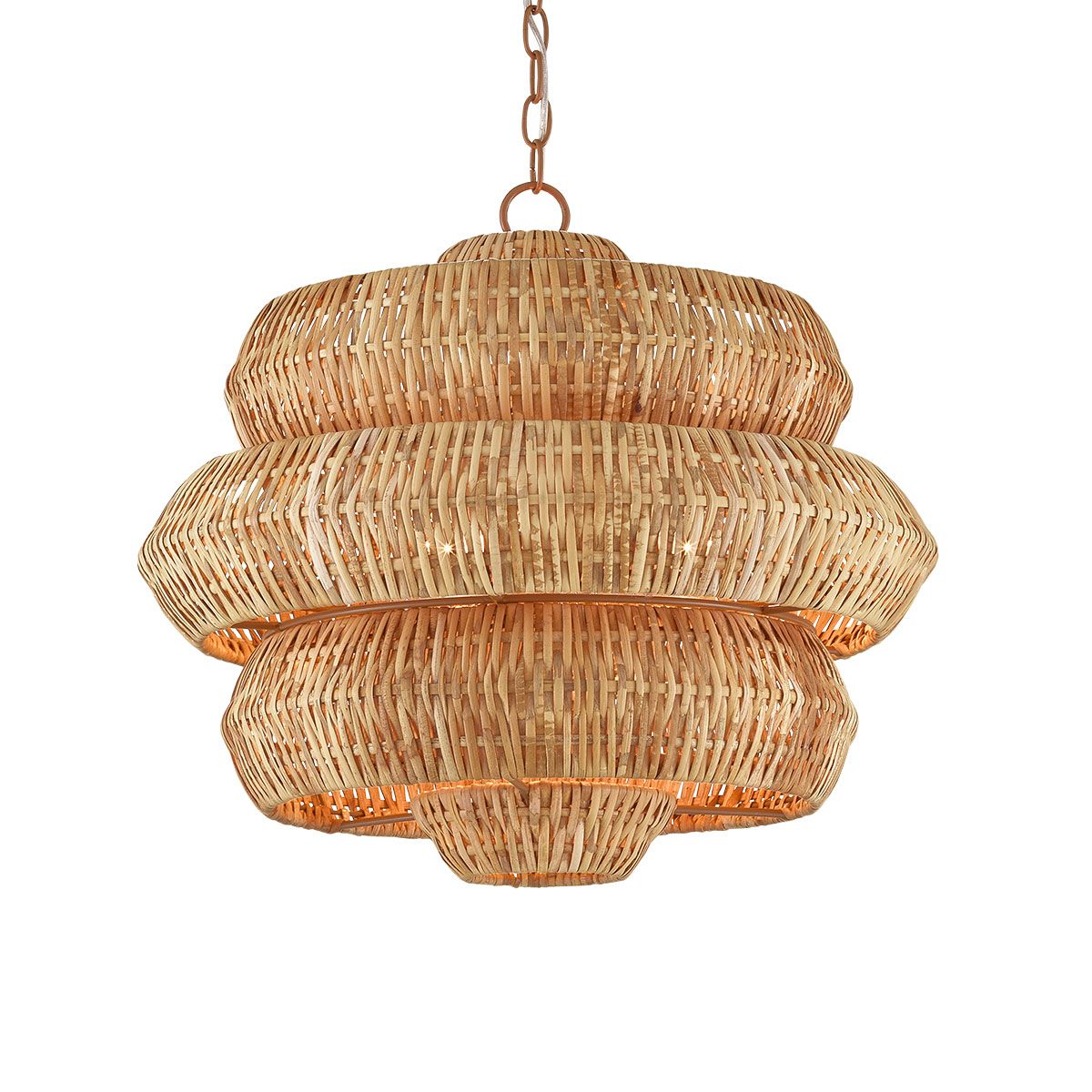Currey & Company – Antibes Kronleuchter 3-flammig Natur/Beige