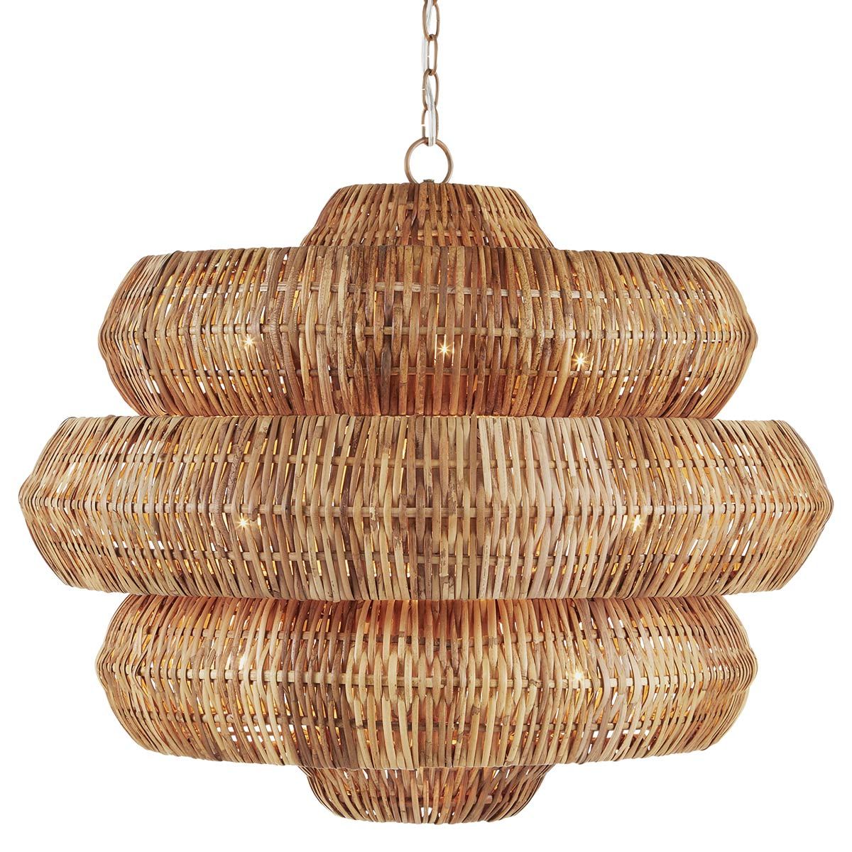 Currey & Company – Antibes Kronleuchter 9-flammig Natur/Beige