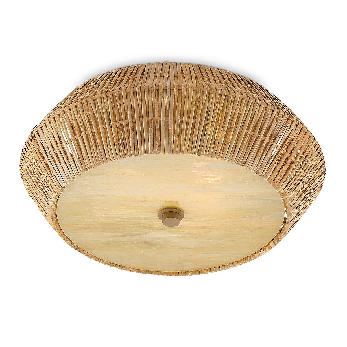 Currey & Company – Antibes Deckenleuchte 2-flammig Natur/Beige