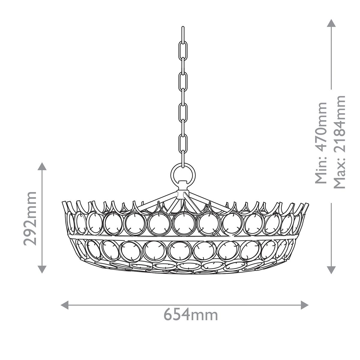 Currey & Company – Augustus Kronleuchter 6-flammig Transparent/Bronze