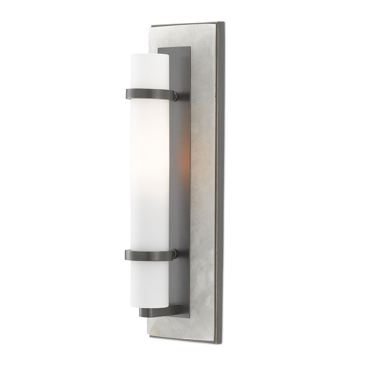 Currey & Company – Bruneau Wandleuchte 1-flammig Natur/Weiß/Bronze