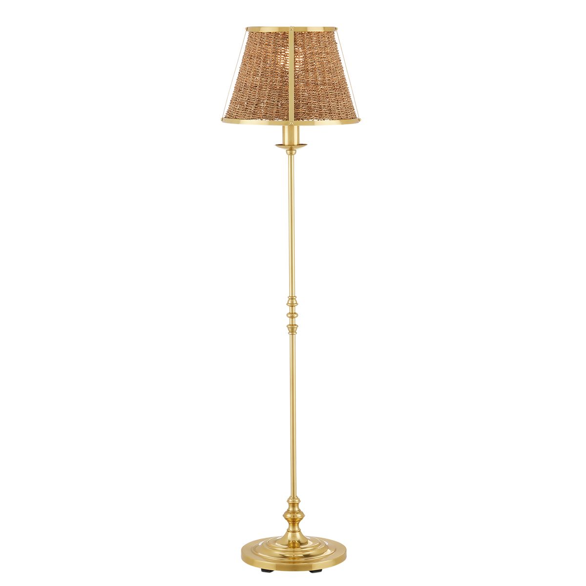 Currey & Company – Deauville Stehleuchte 1-flammig Gold/Natur