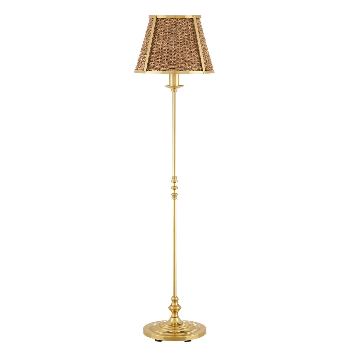 Currey & Company – Deauville Stehleuchte 1-flammig Gold/Natur