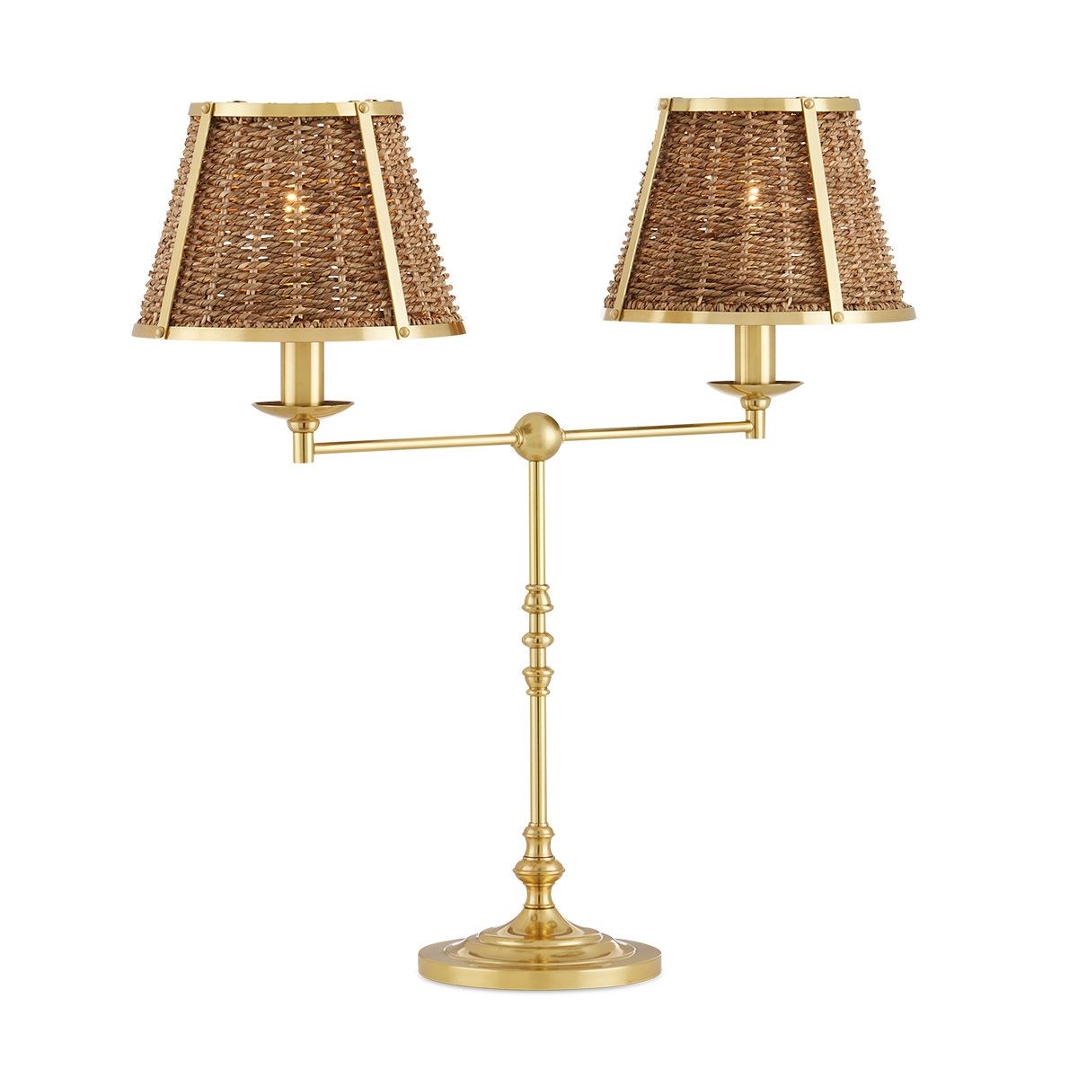 Currey & Company – Deauville Tischleuchte 2-flammig Gold
