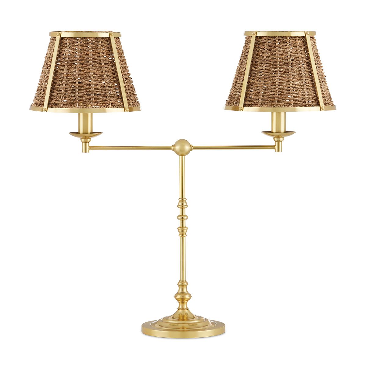 Currey & Company – Deauville Tischleuchte 2-flammig Gold
