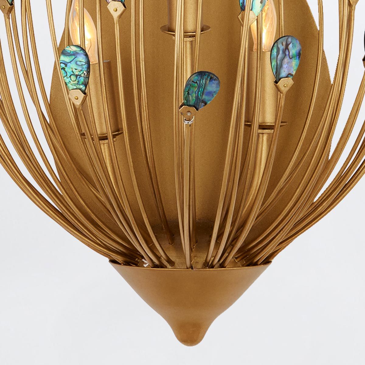 Currey & Company – Delphos Wandleuchte 3-flammig Gold/Natur