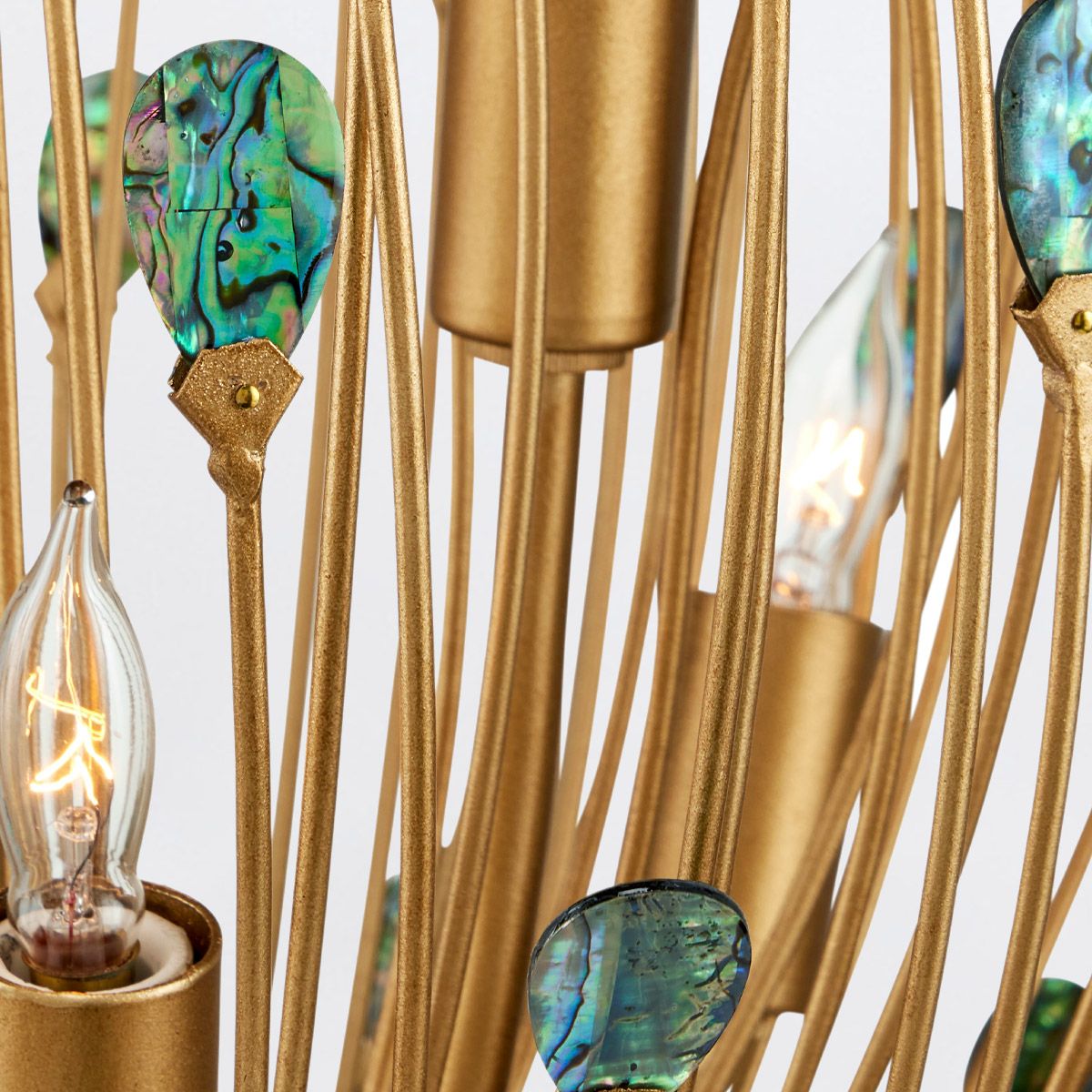 Currey & Company – Delphos Kronleuchter 6-flammig Gold/Natur