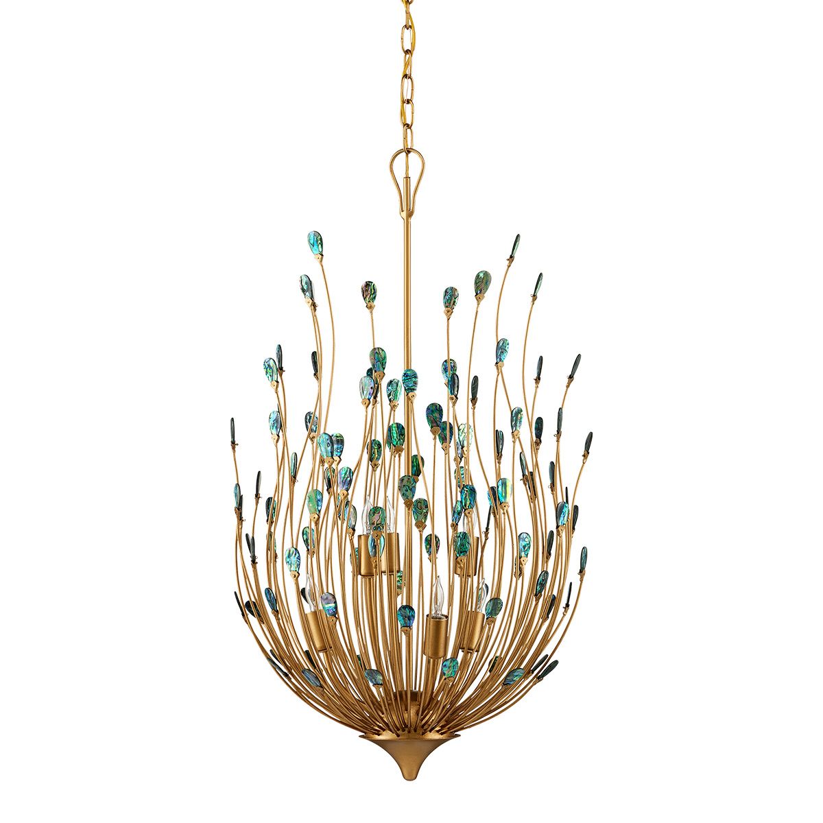 Currey & Company – Delphos Kronleuchter 6-flammig Gold/Natur