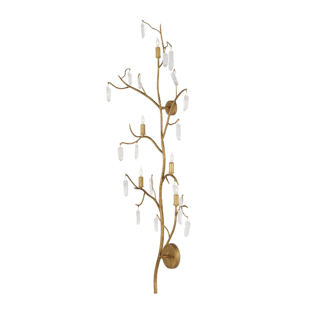 Currey & Company – Forest Light Wandleuchte 5-flammig Gold/Natur