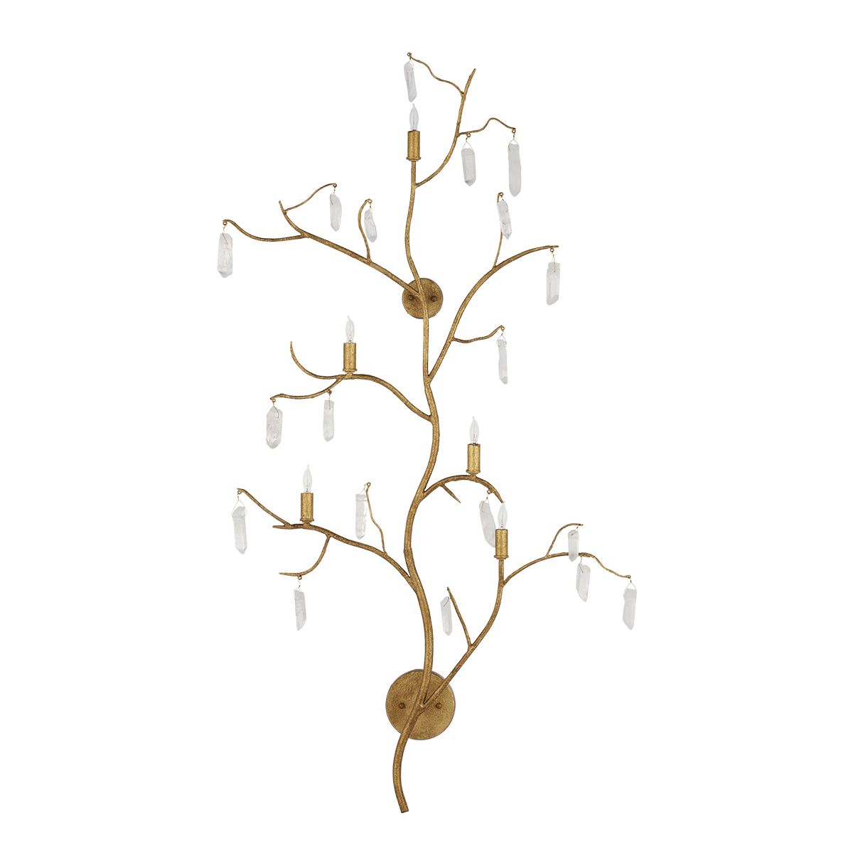 Currey & Company – Forest Light Wandleuchte 5-flammig Gold/Natur