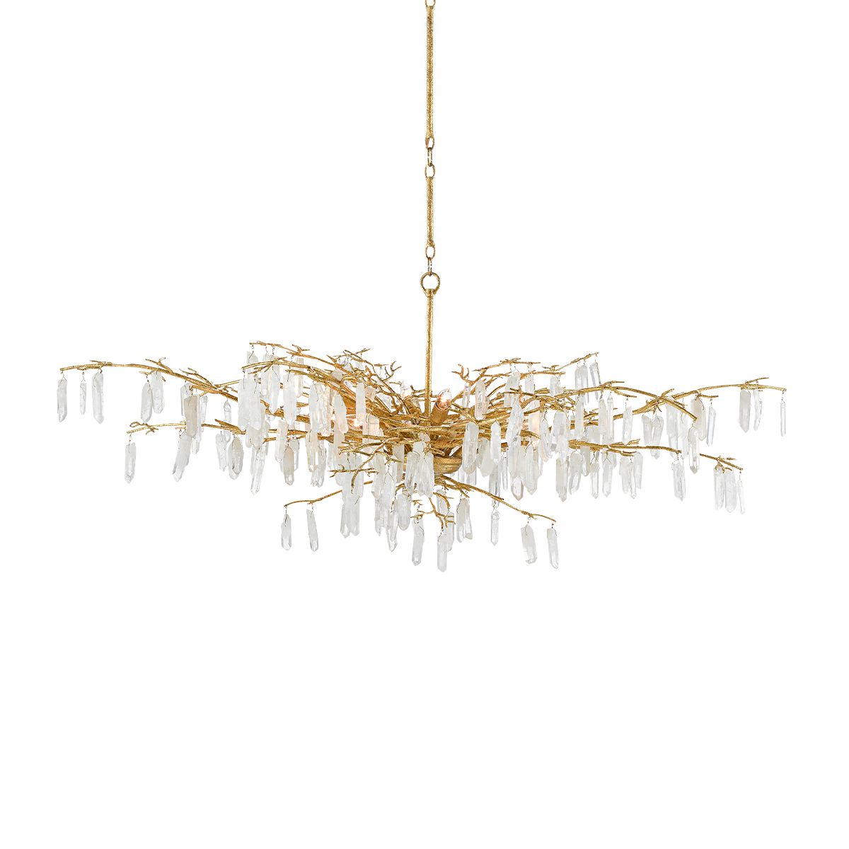 Currey & Company – Forest Dawn Kronleuchter 8-flammig Gold/Natur