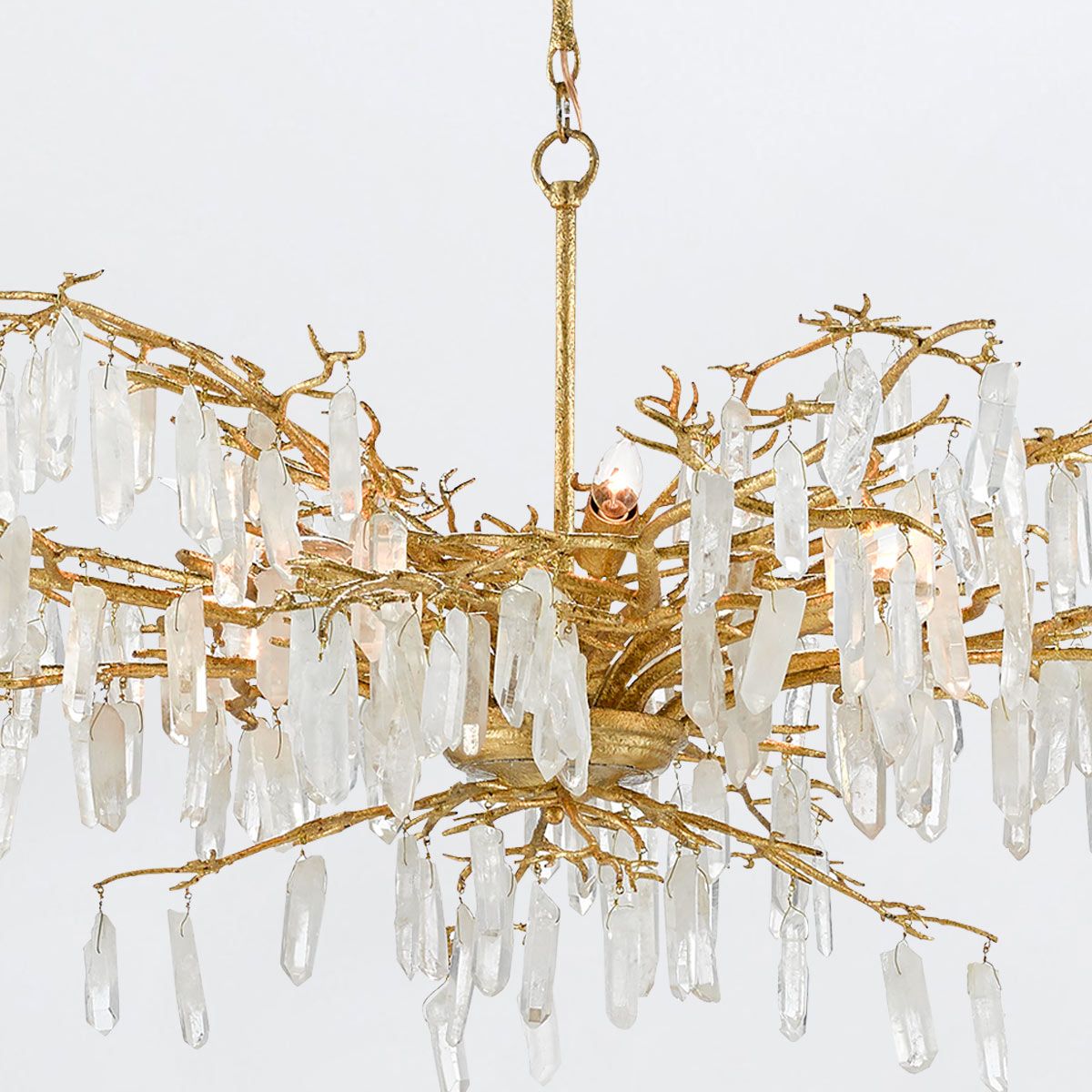 Currey & Company – Forest Dawn Kronleuchter 8-flammig Gold/Natur