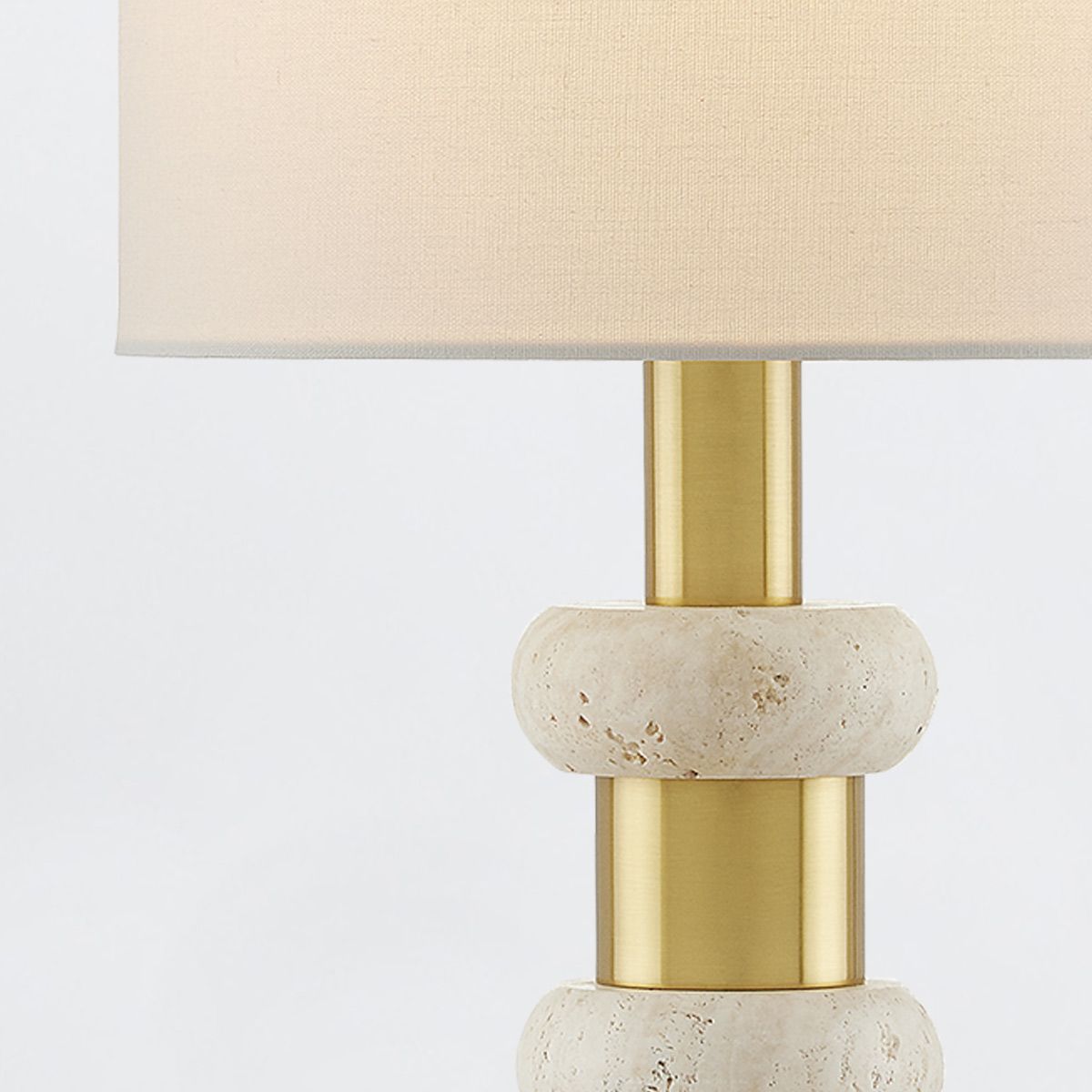 Currey & Company – Goletta Tischleuchte 1-flammig Beige/Gold